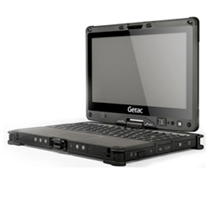 Getac V110 is a fully rugged laptop with the ability to transform into a rugged tablet